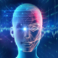 Digital graphic of a human face.